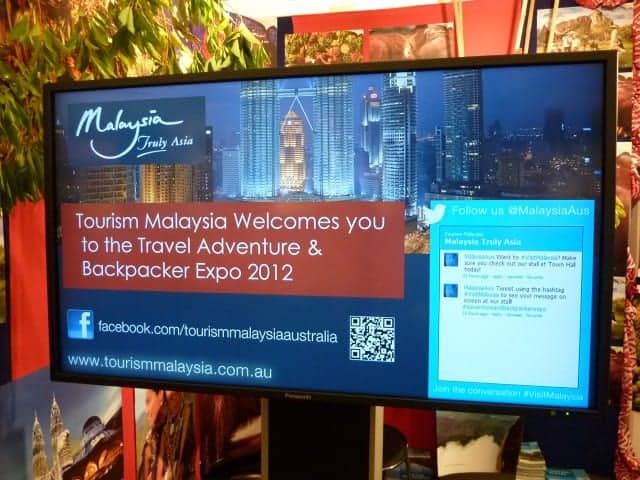 Tourism Malaysia Backpacker Expo 2012 digital signage social media