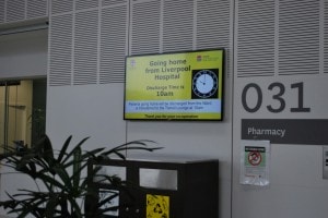 Liverpool Hopsital Welcome Board Entrance