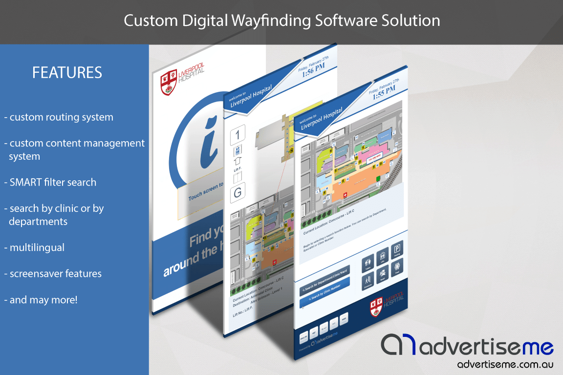 Liverpool Hospital Digital Wayfinding Screenshots