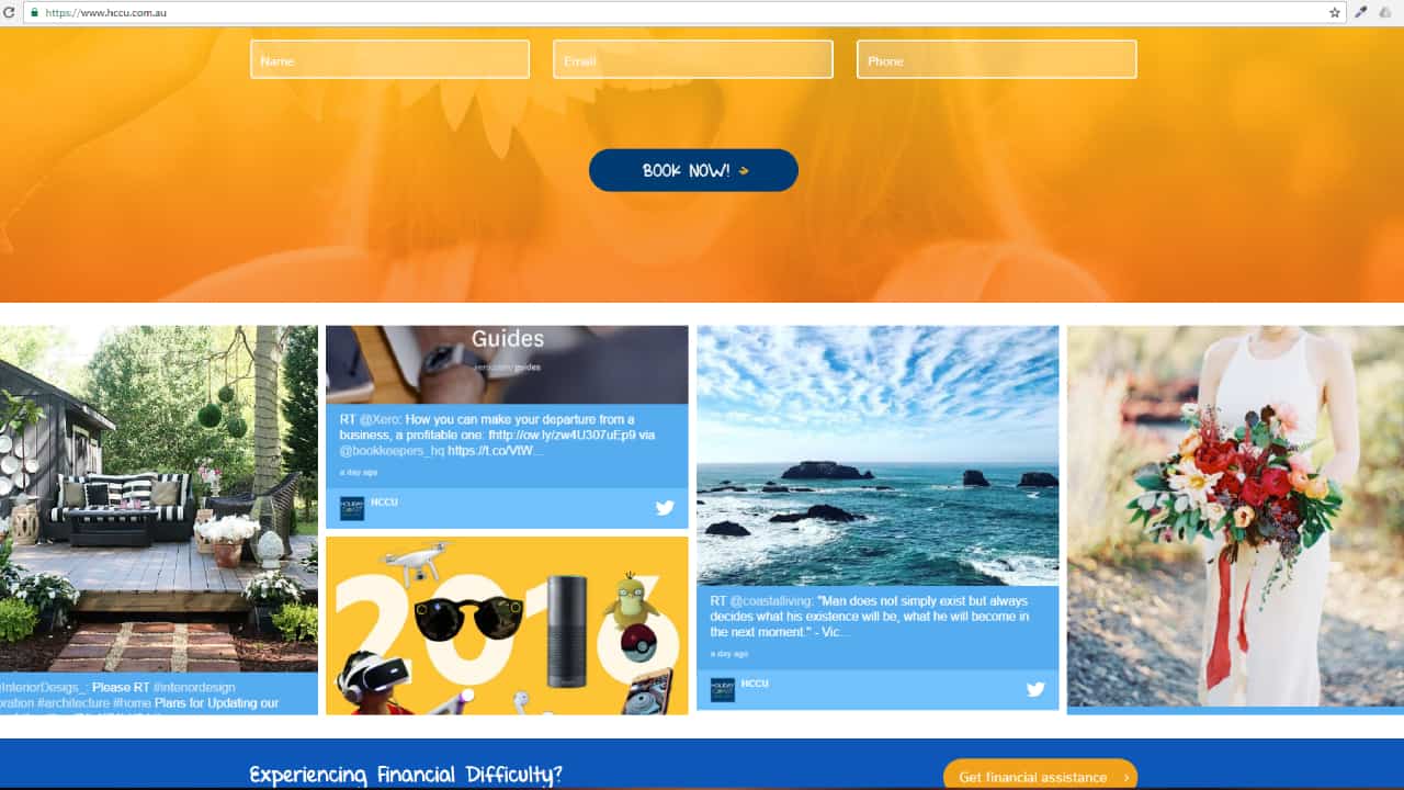 Advertise Me Social Wall Holiday Coast Credit Union Digital Signage Website
