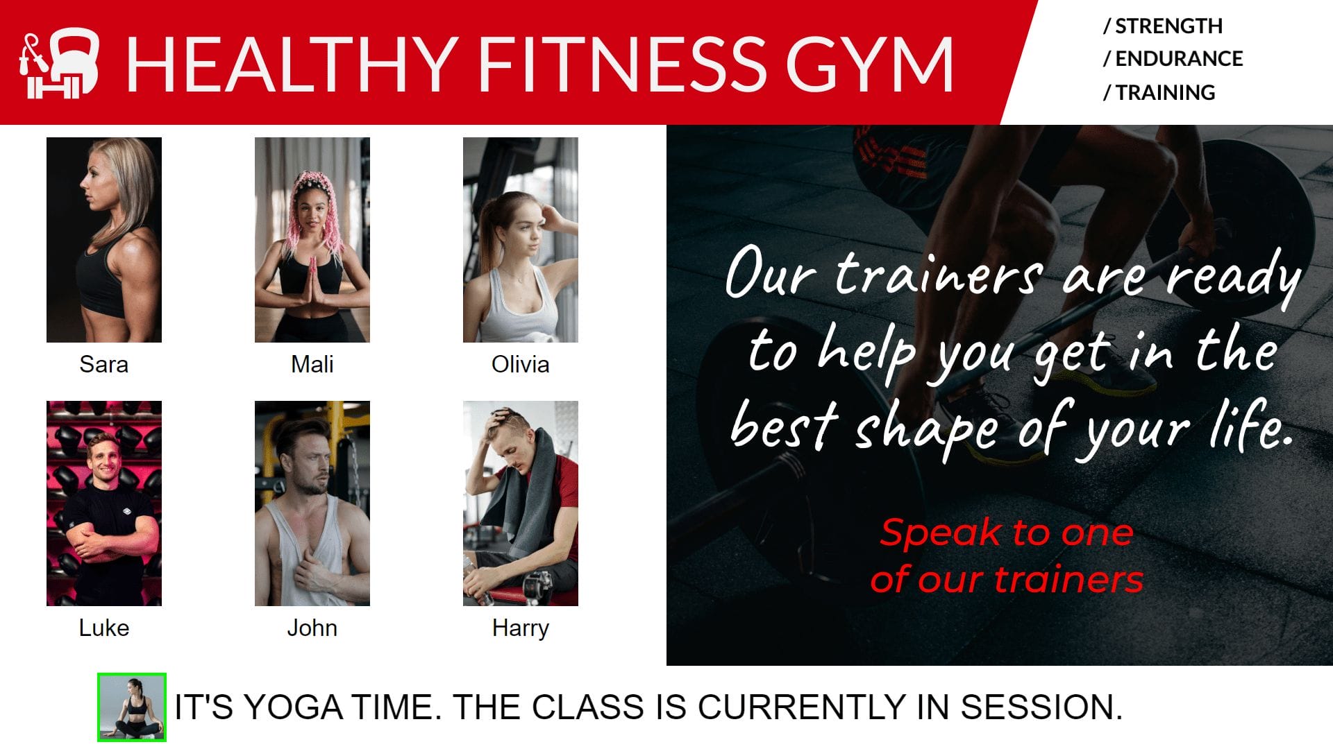 Advertise Me Digital Signage Staff Roster Module Gym Fitness Trainers Directory