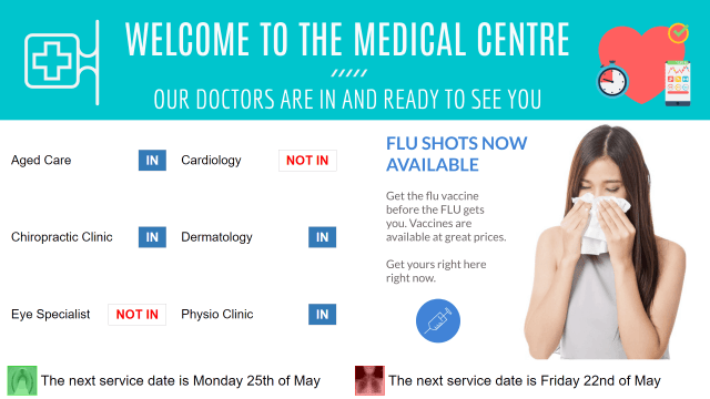 Advertise Me Digital Signage Staff Roster Module Hospital Medical Centre Department Directory