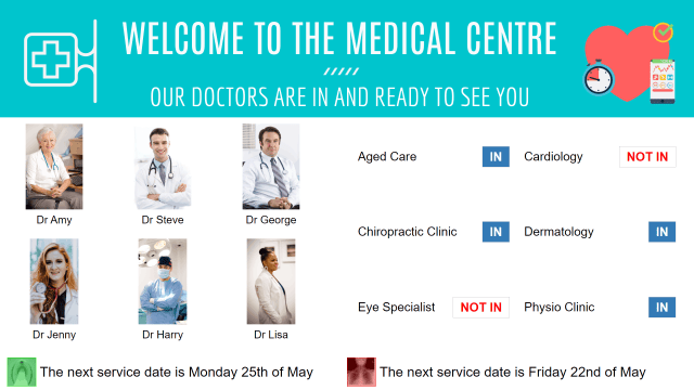 Advertise Me Digital Signage Staff Roster Module Hospital Medical Centre Staff Directory and Department Directory