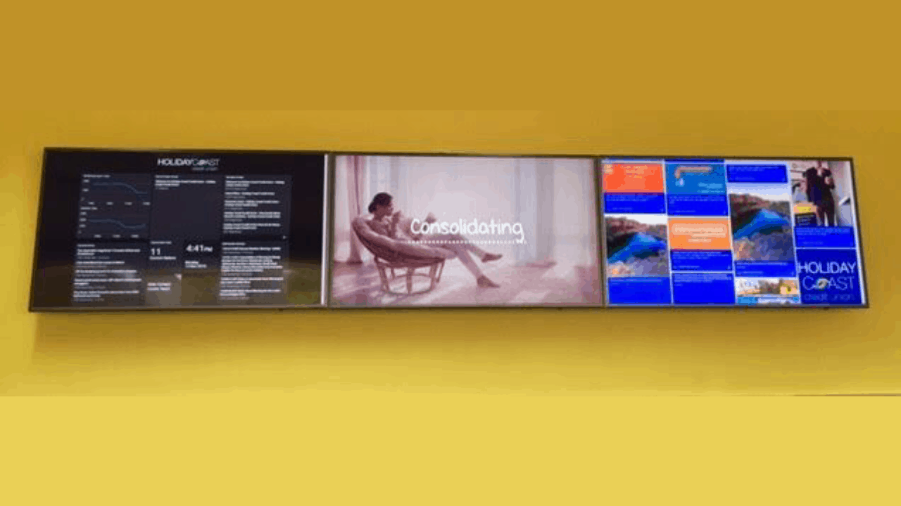 Advertise Me Social Wall Holiday Coast Credit Union Digital Signage Screen