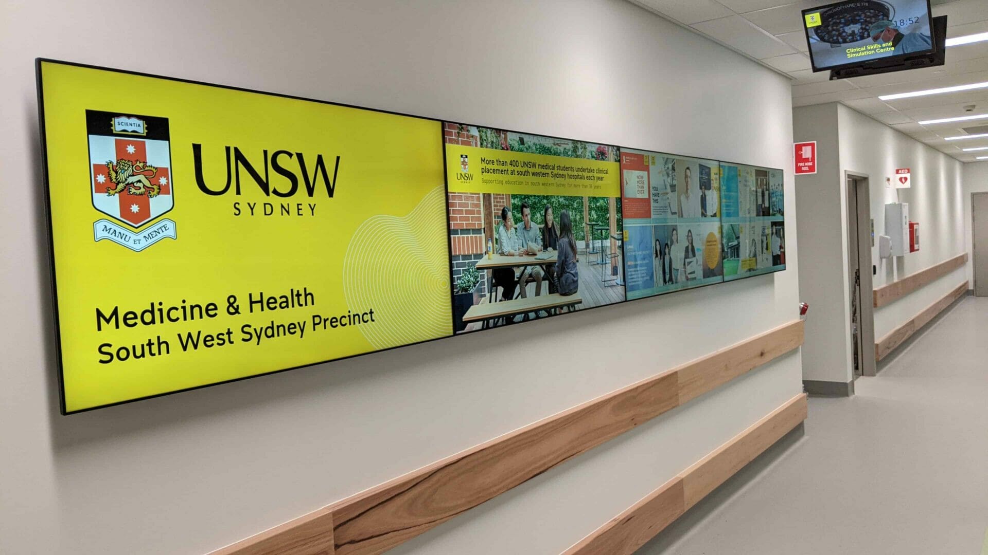 Advertise Me UNSW Medicine Health South West Sydney Precinct 4x1 Video Wall 1