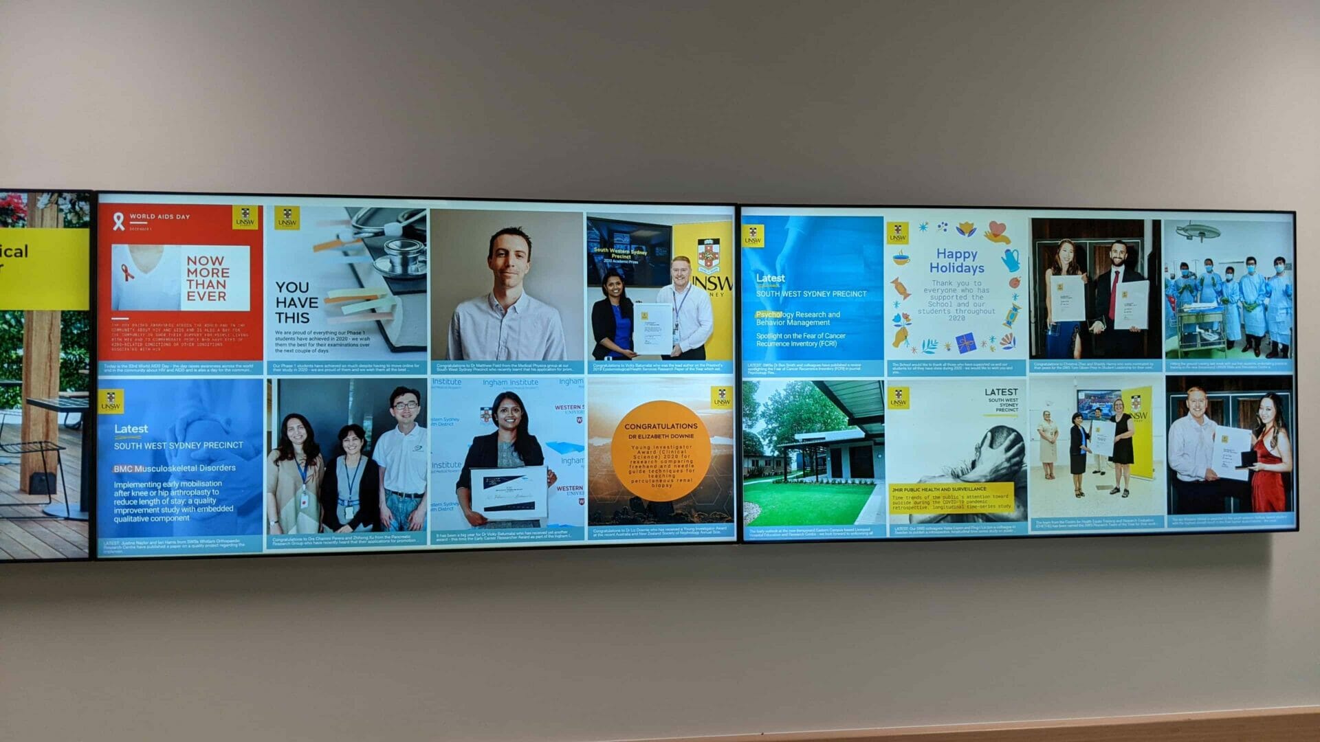 Advertise Me UNSW Medicine Health South West Sydney Precinct 4x1 Video Wall 2