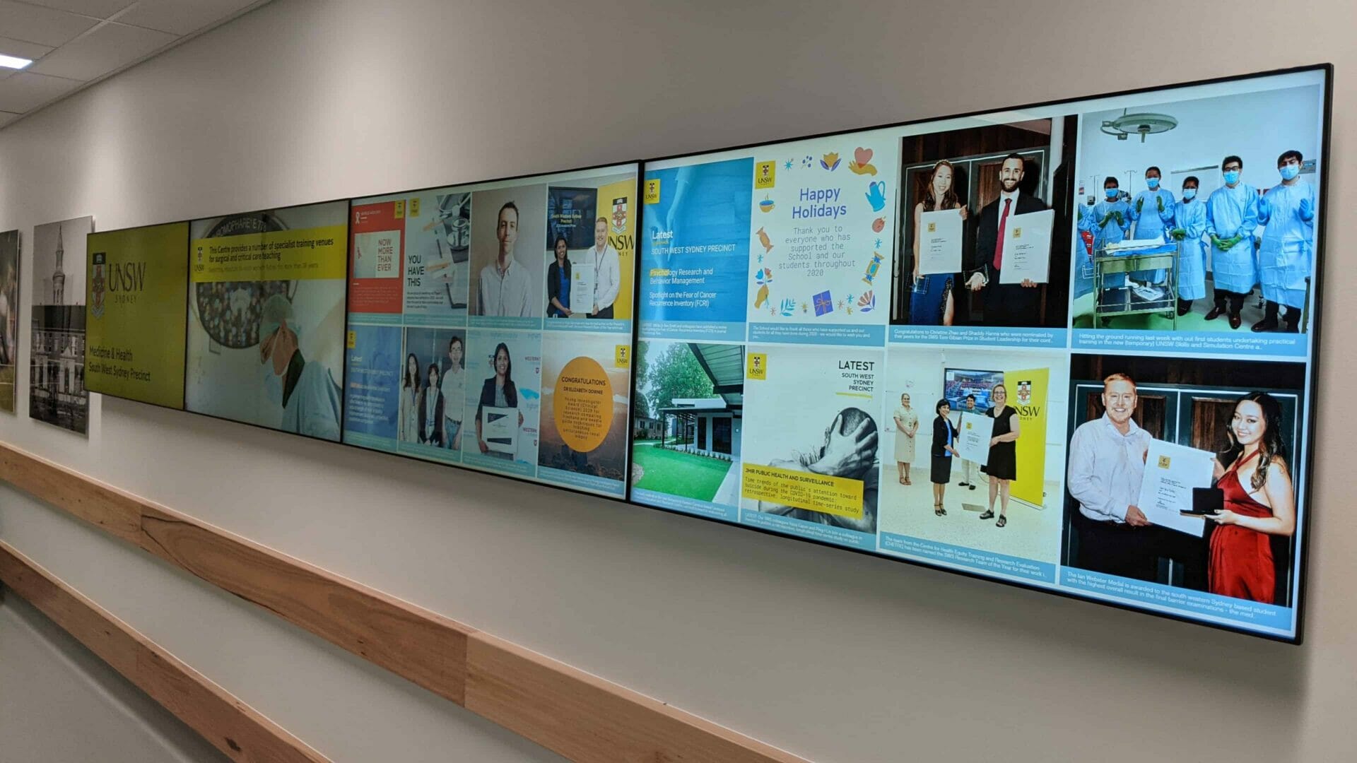 Video Wall & Social Wall – UNSW Medicine & Health South West Sydney Precinct 4×1 Video Wall