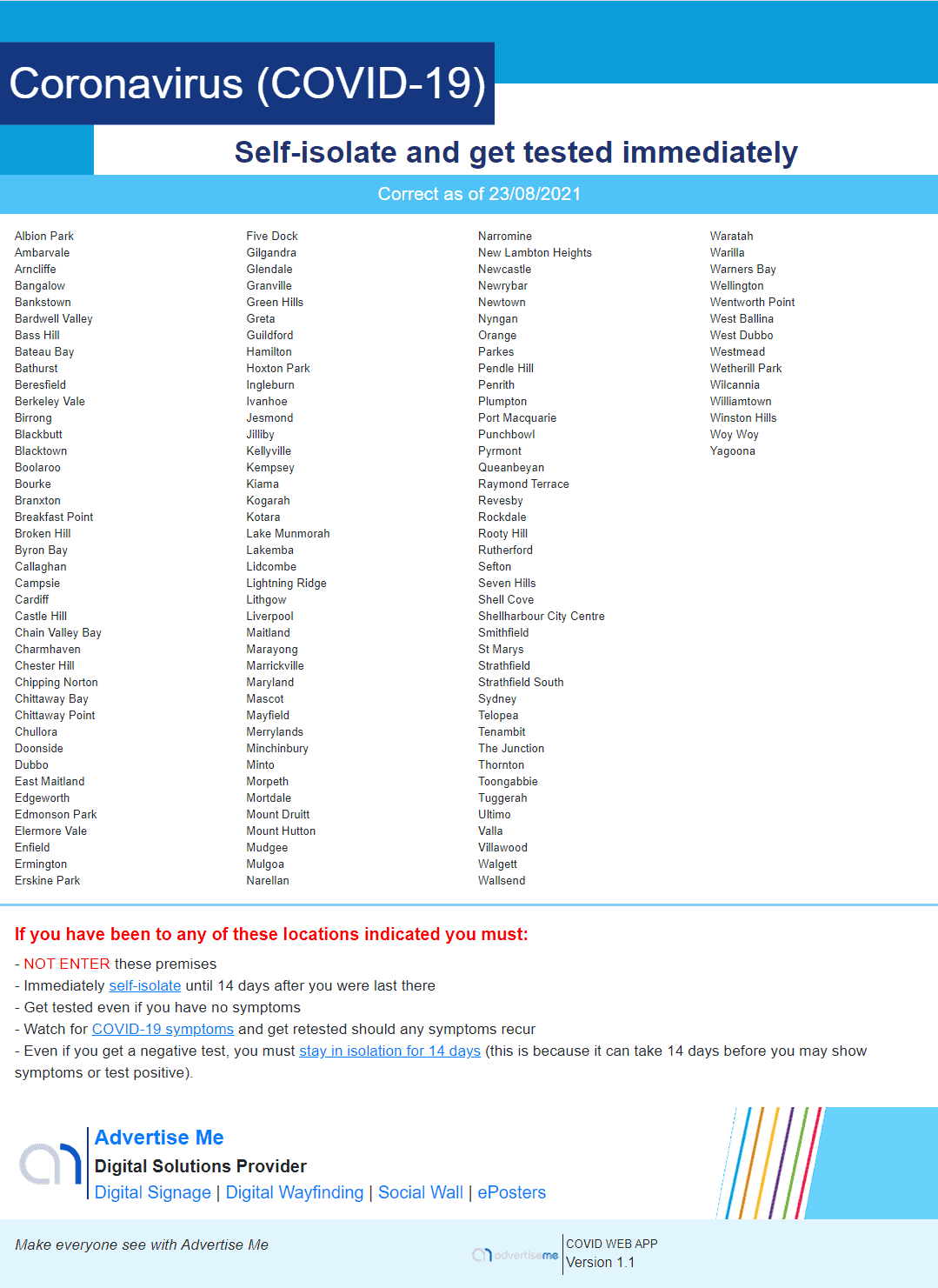 Advertise Me COVID 19 Solution Suburbs