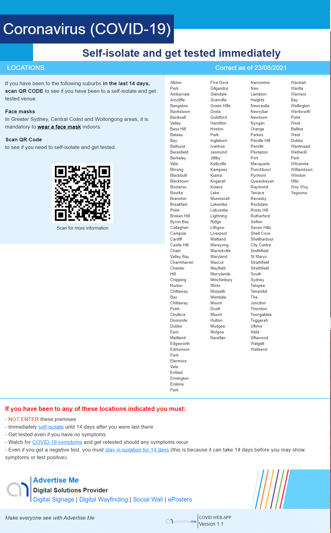 Advertise Me COVID 19 Solution