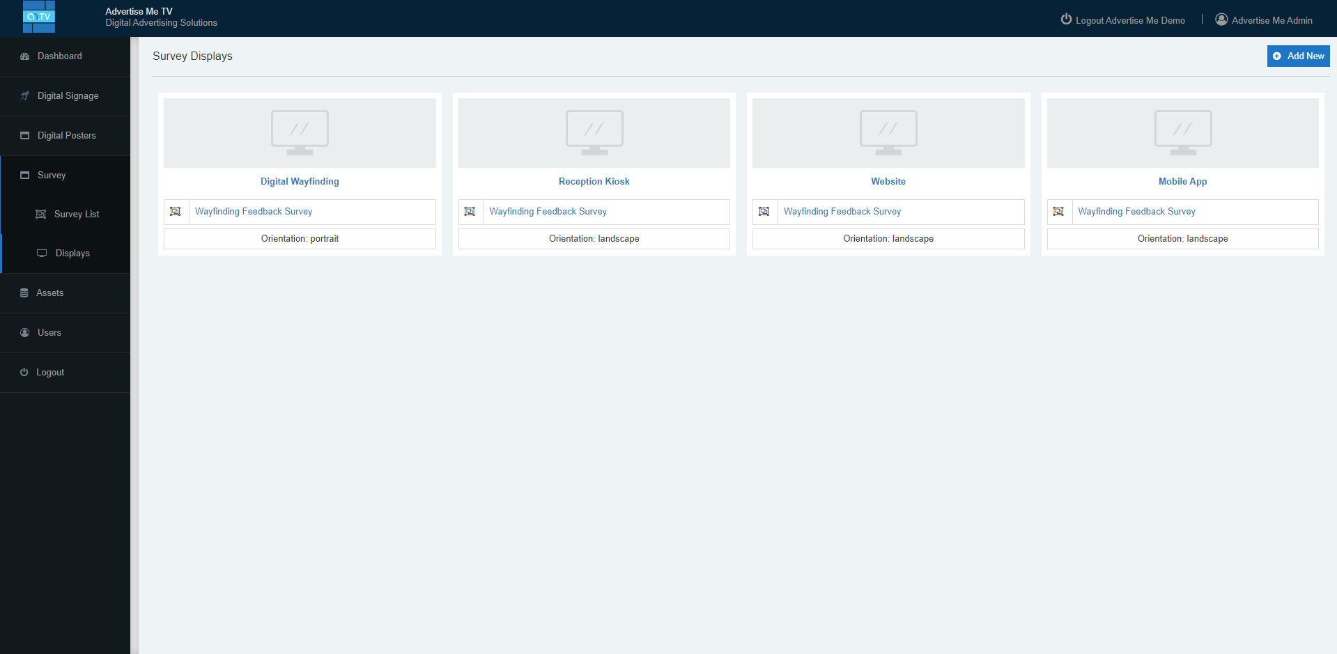 Advertise Me Survey Module For Digital Signage displays