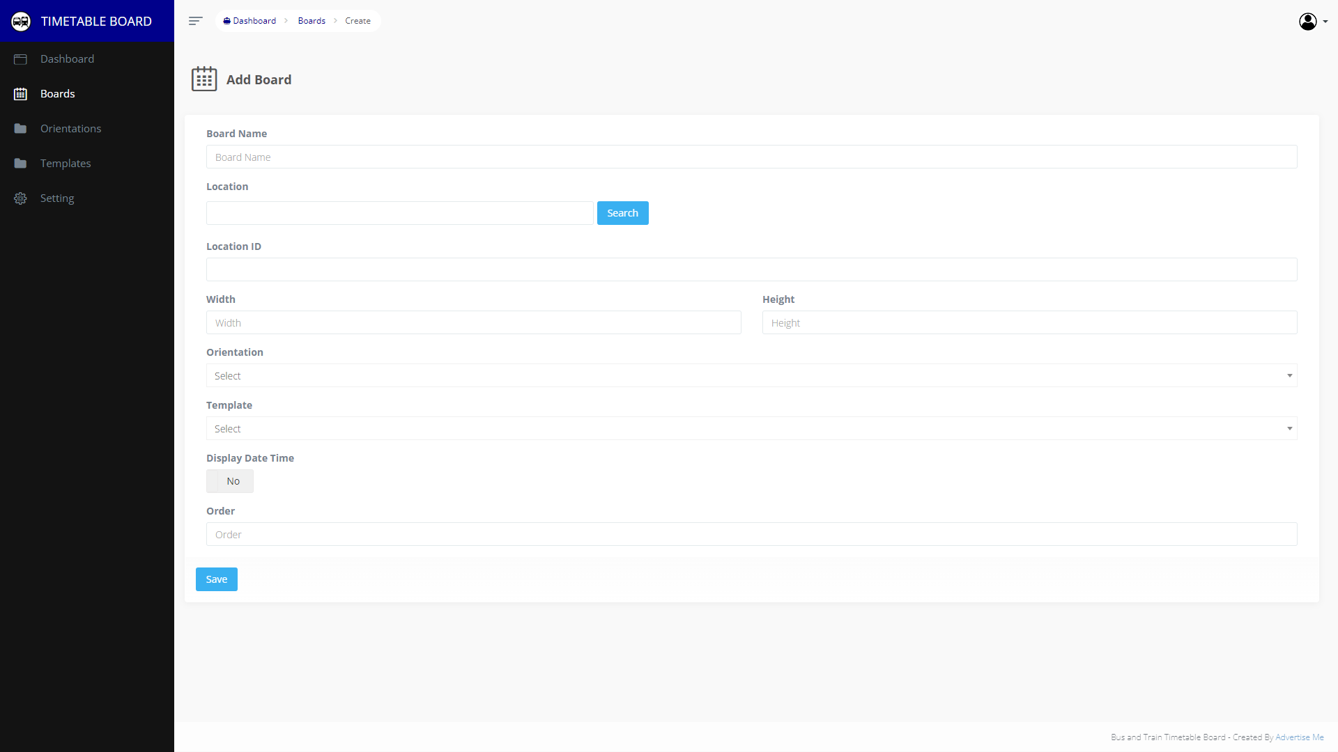 Advertise Me Timetable Board Bus and Train Timetable Board Edit