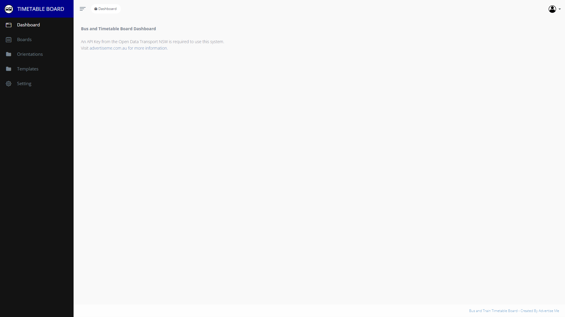 Advertise Me Timetable Board Bus and Train Timetable Board dashboard
