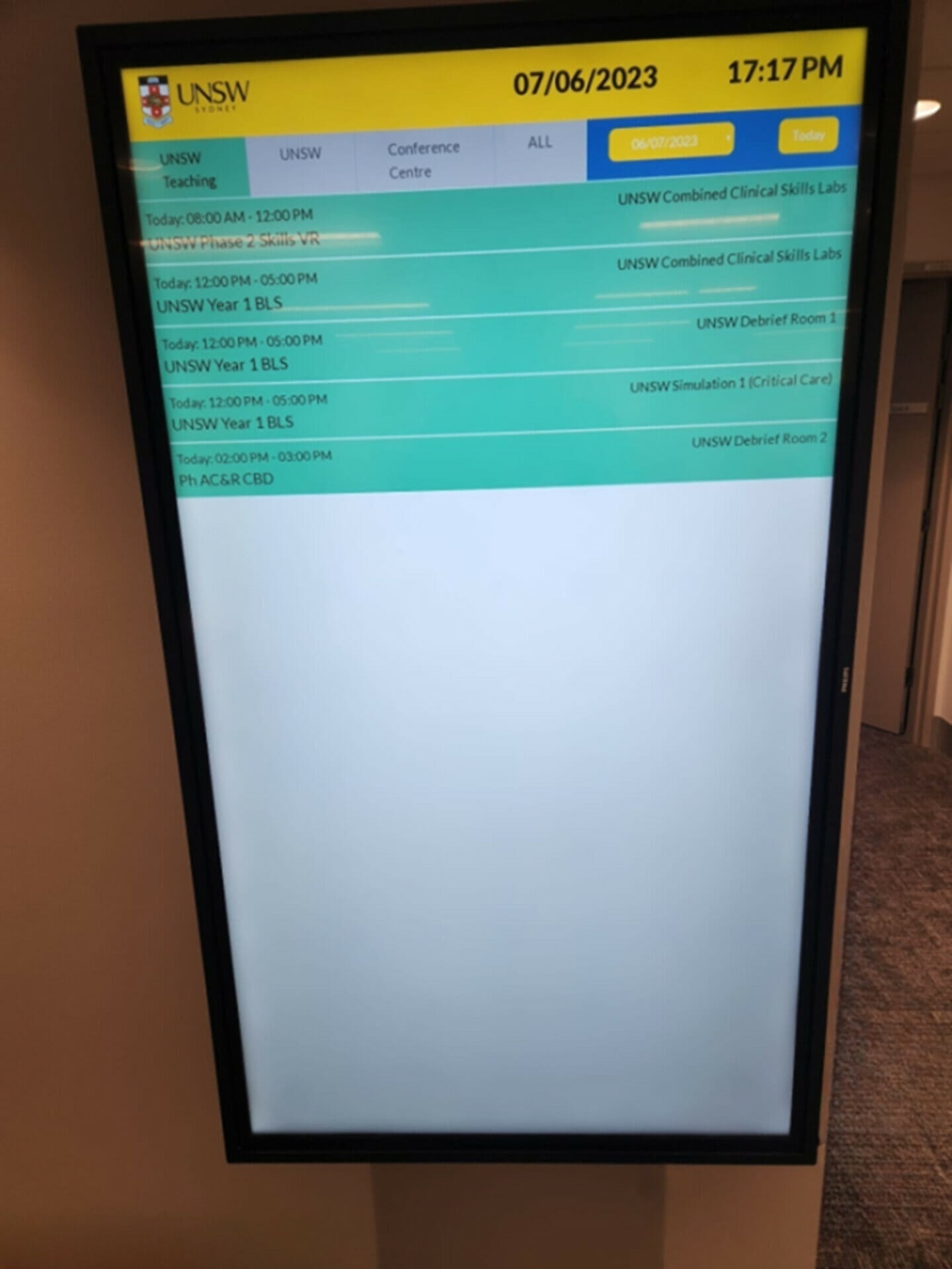 Digital Signage Interactive Solution – UNSW Events board