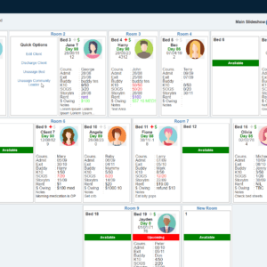 Advertise Me Bed Management System Client Quick Options