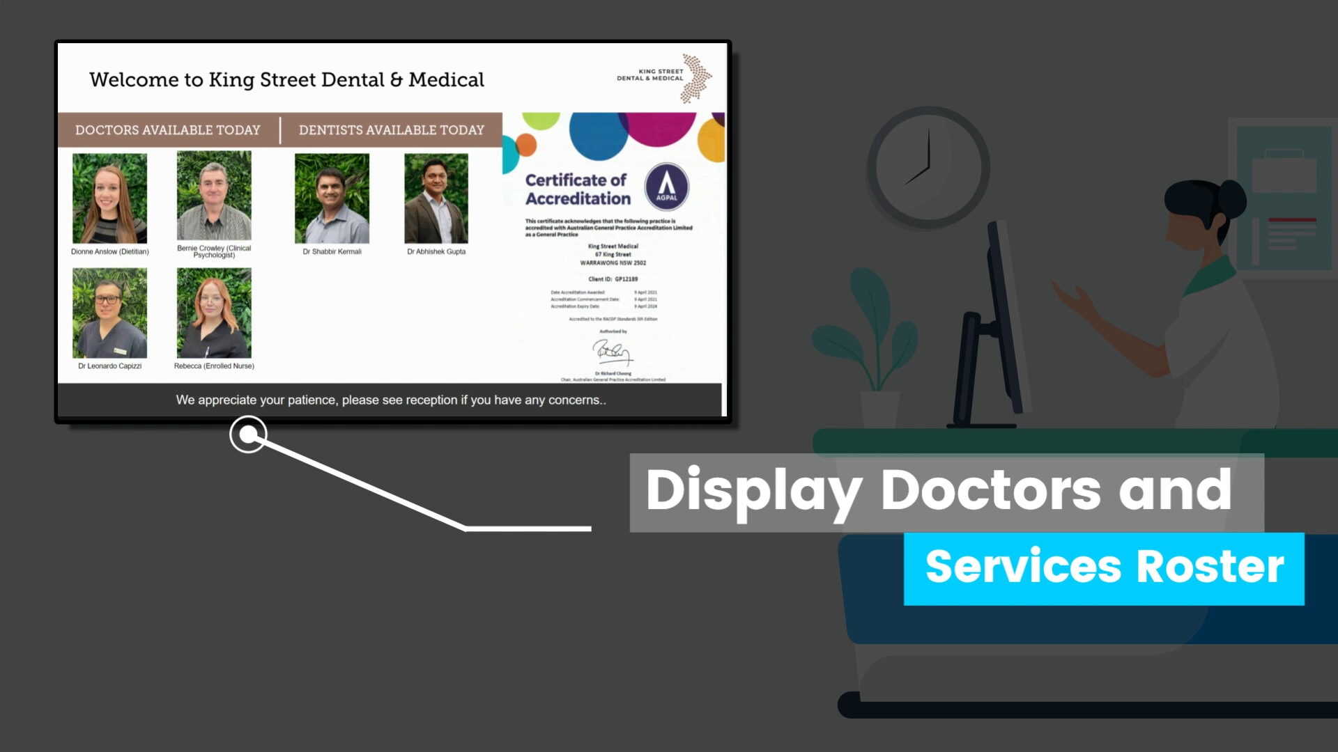 Advertise Me MEDICAL CENTRE ROSTER DIGITAL SIGNAGE SOLUTION (3)