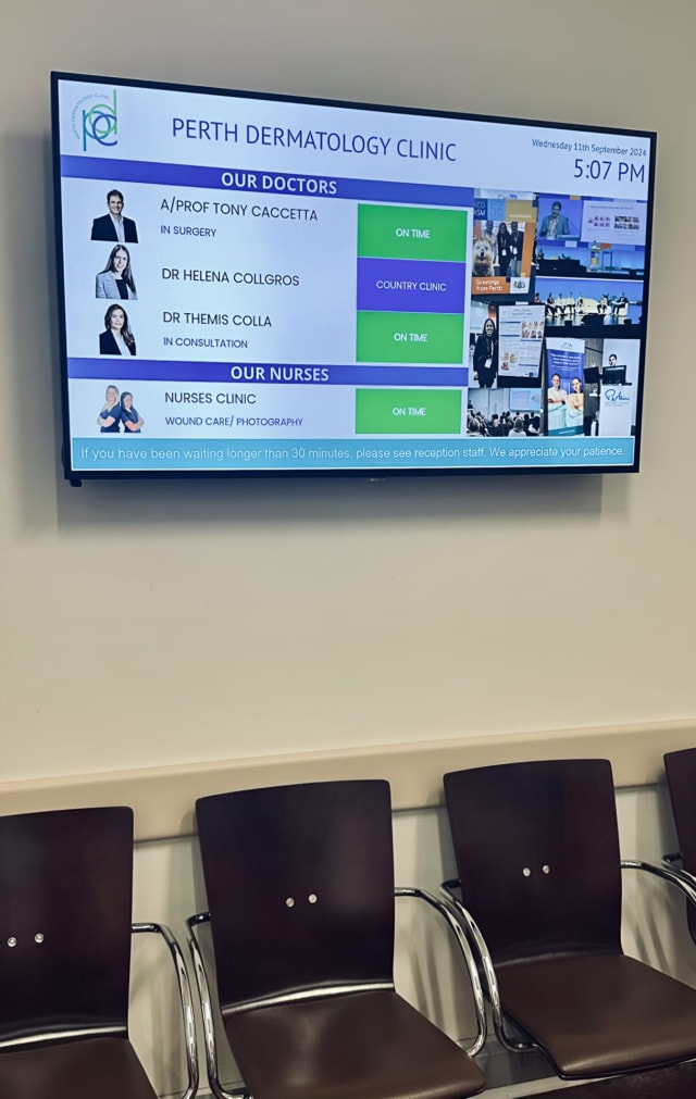 Digital Signage – Perth Dermatology Clinic Doctor Medical Board