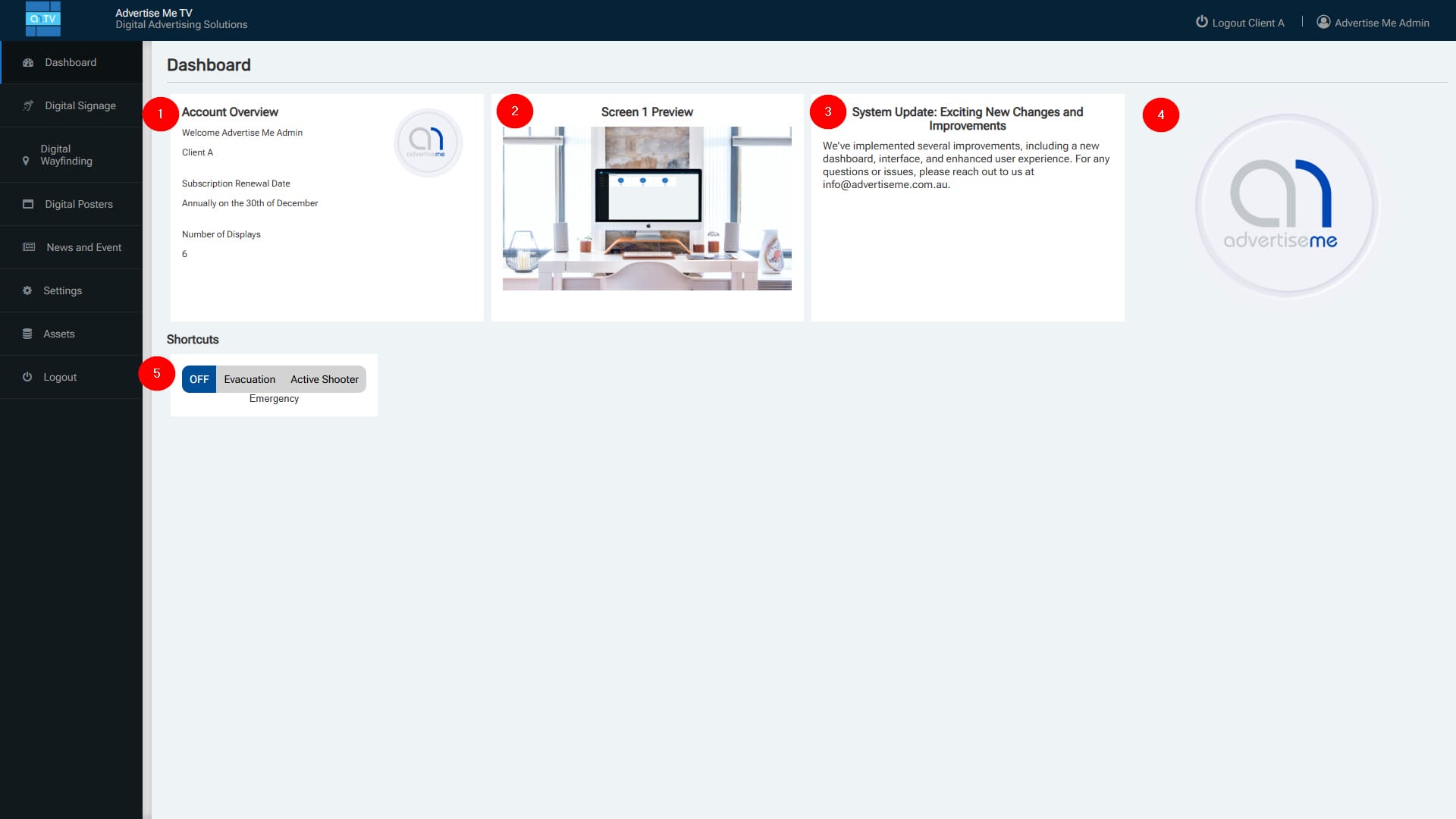 Advertise Me Advertise Me TV User Dashboard