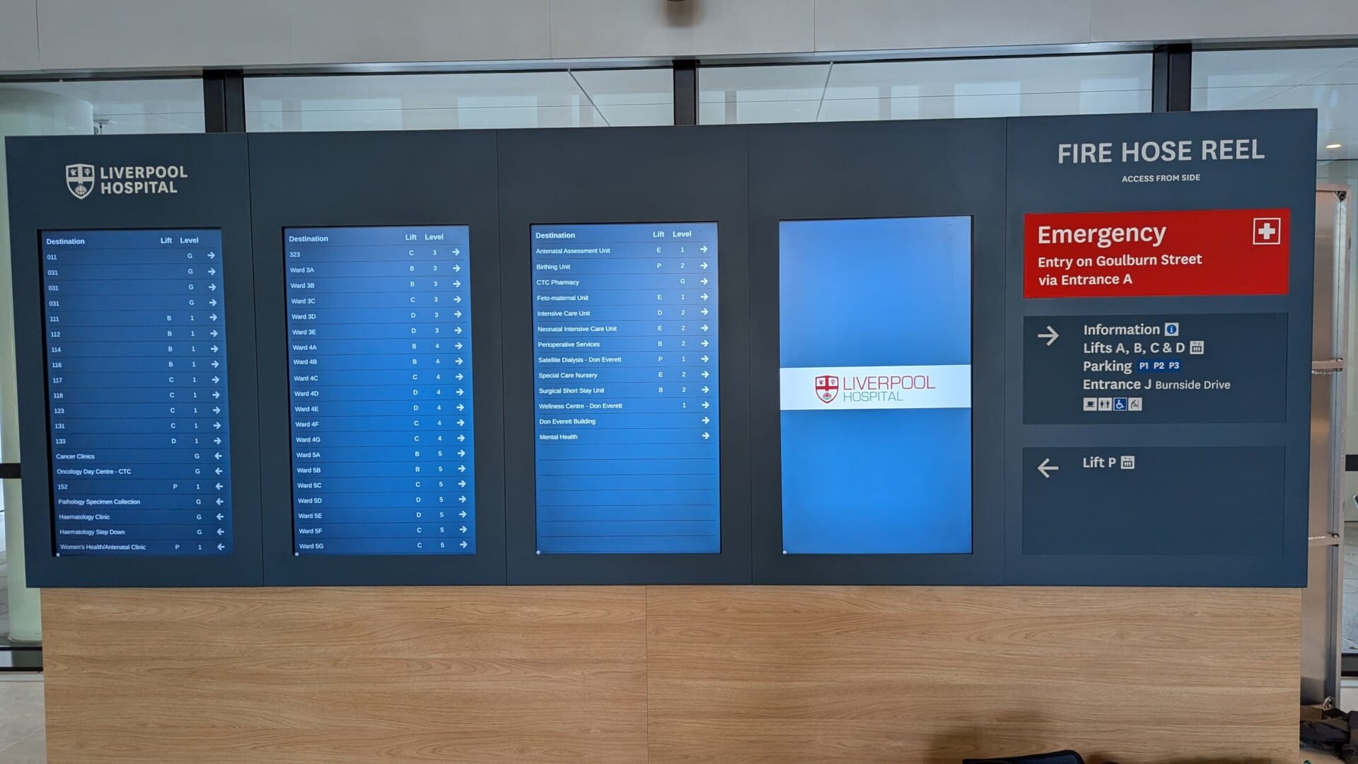 Advertise Me Directory Board Liverpool Hospital digital signage solution entrance