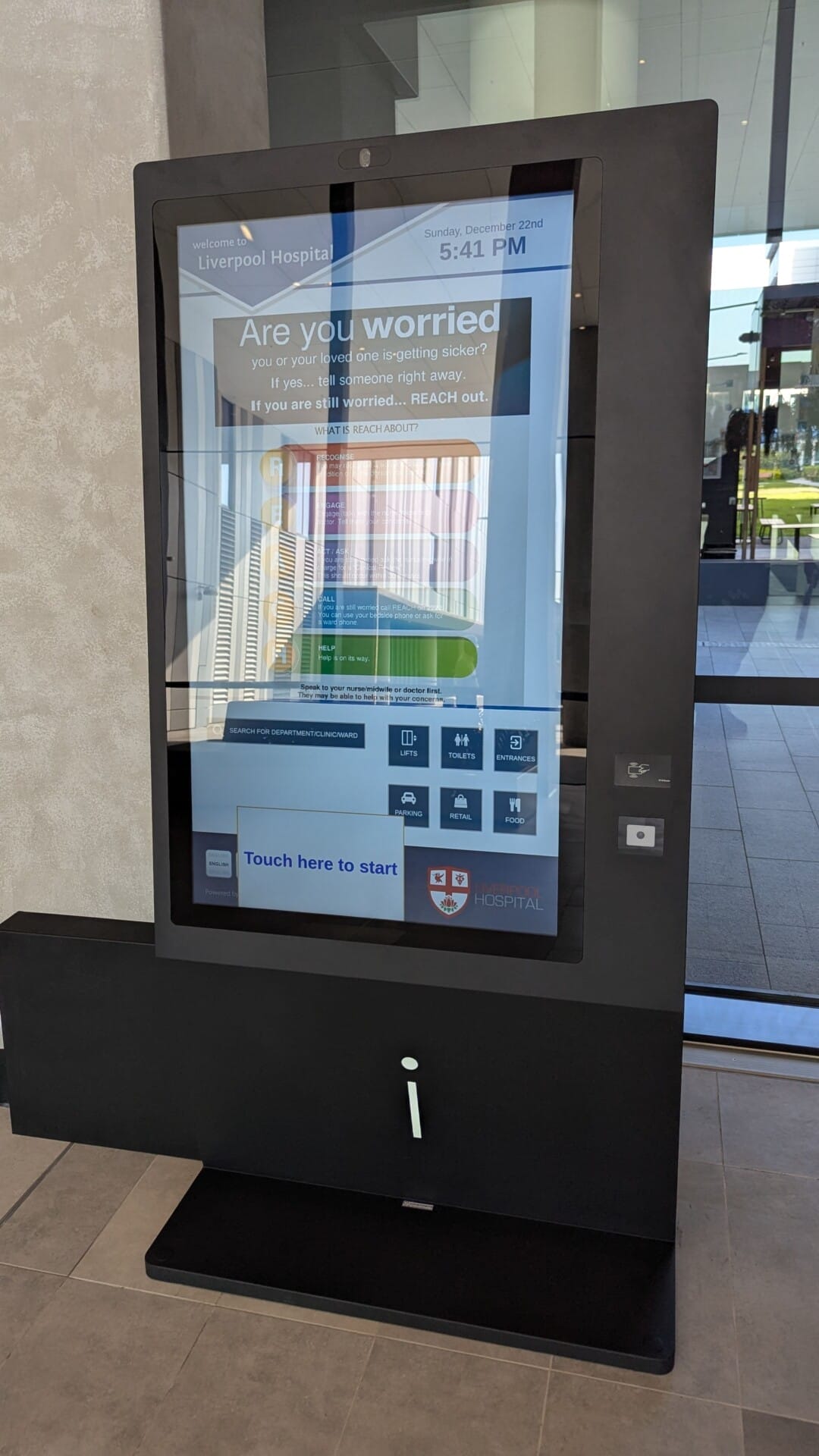 Digital Wayfinding – Liverpool Hospital Main Entrance