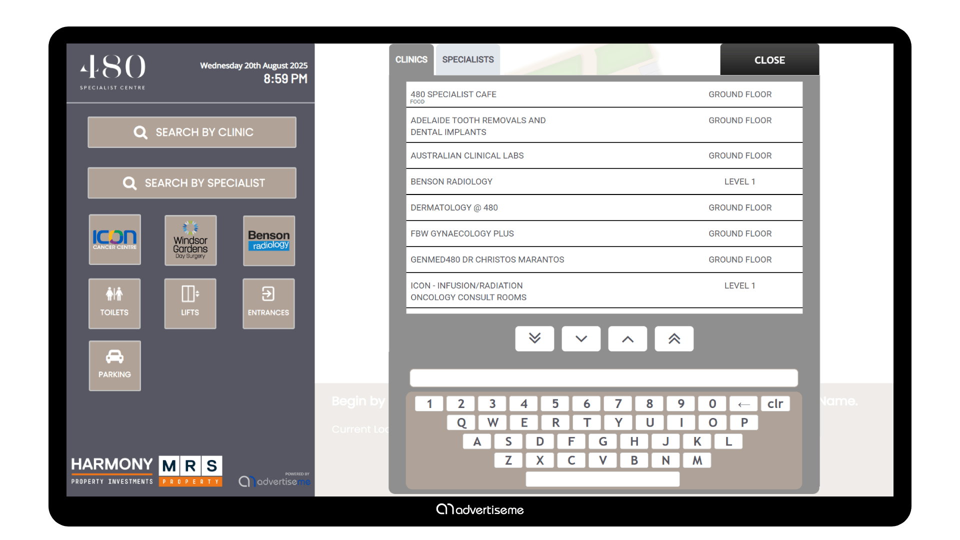MRS480 Digital Wayfinding Solution Clinics