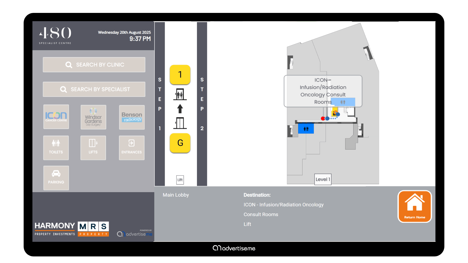 MRS480 Digital Wayfinding Solution Multi Level