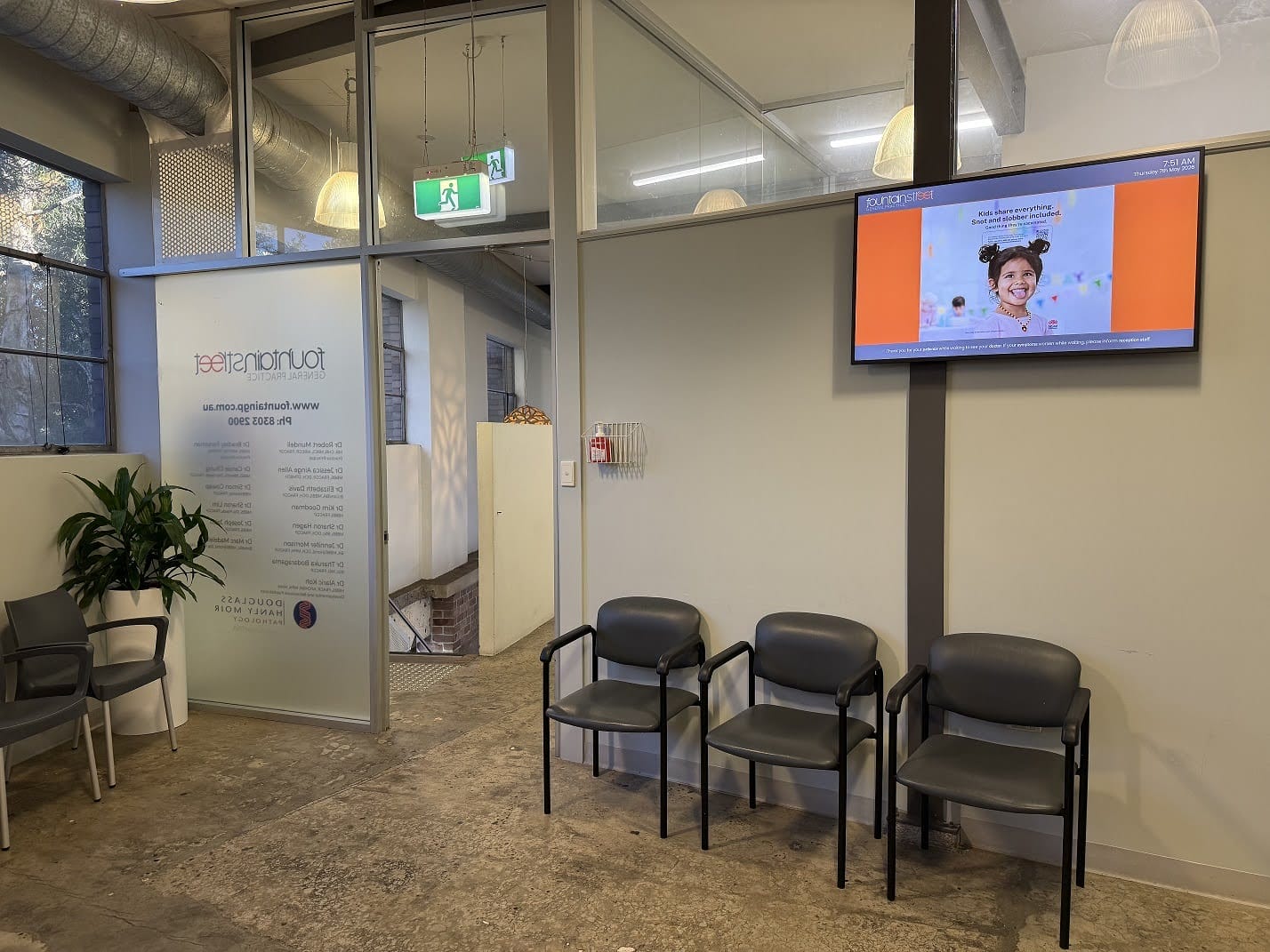 Advertise Me Digital Signage Medical Boards Fountain Street General Practice Medical Centre Waiting Room 2 2026